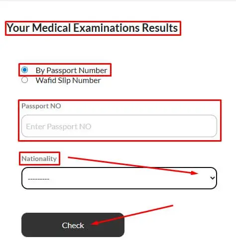 passport medical report check online